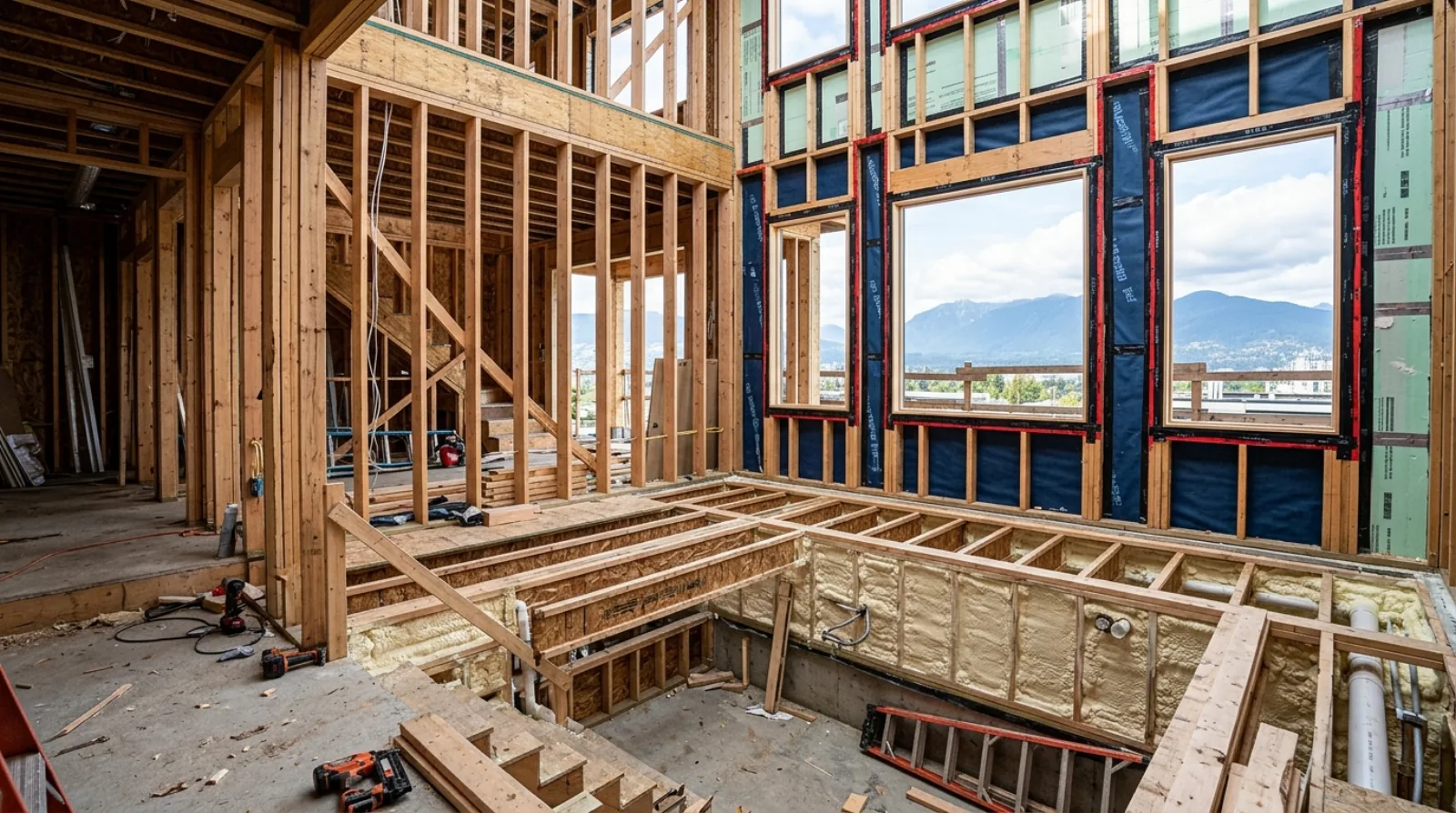 Insulation and Air-Sealing for a Burnaby Custom Home: Meeting Step 3 + EL-4 and Prepping for Step 5