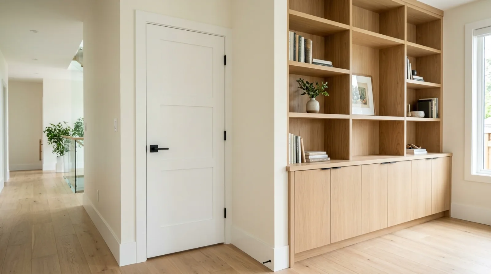 Interior doors, trim, and millwork in a Burnaby custom home