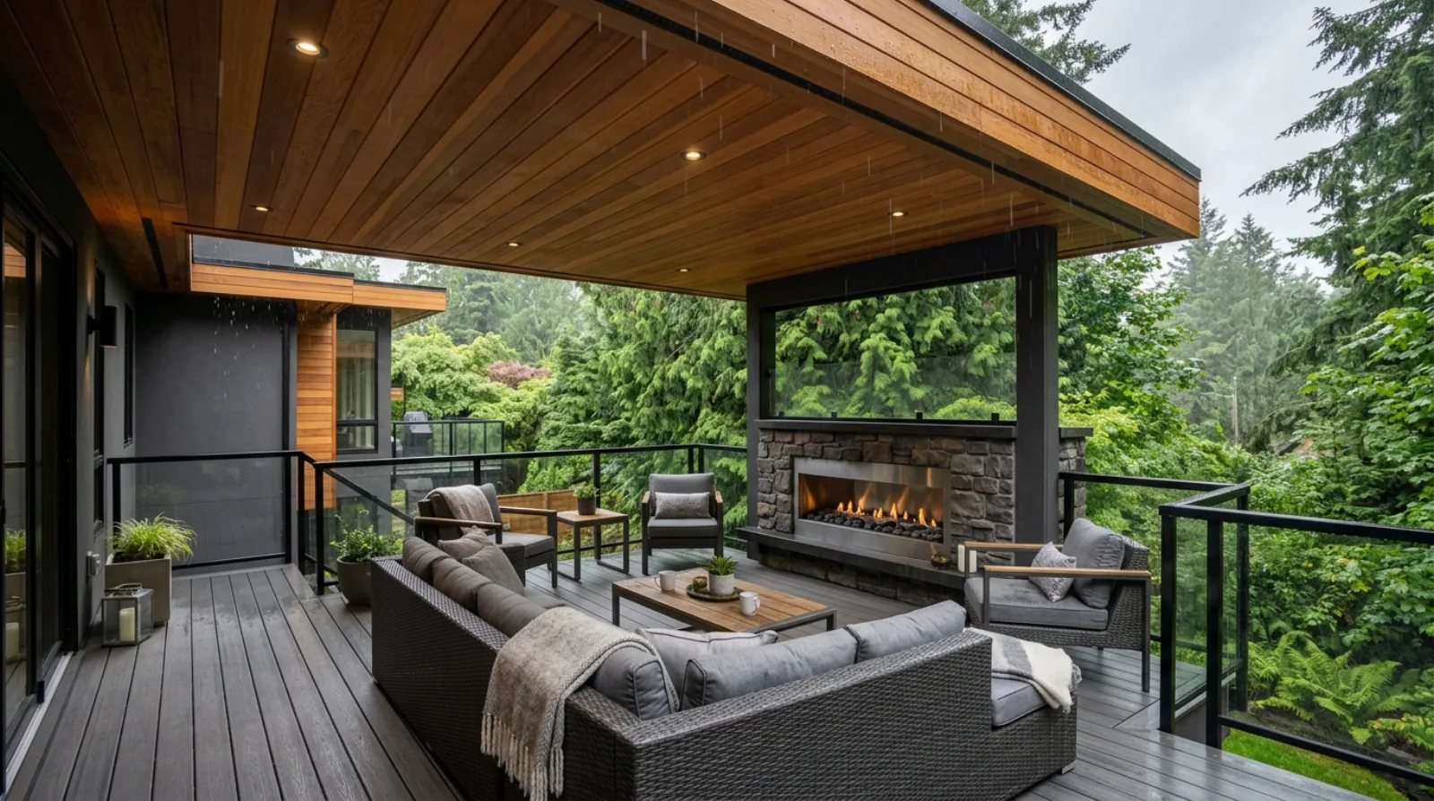 Outdoor living and deck design for a Burnaby custom home