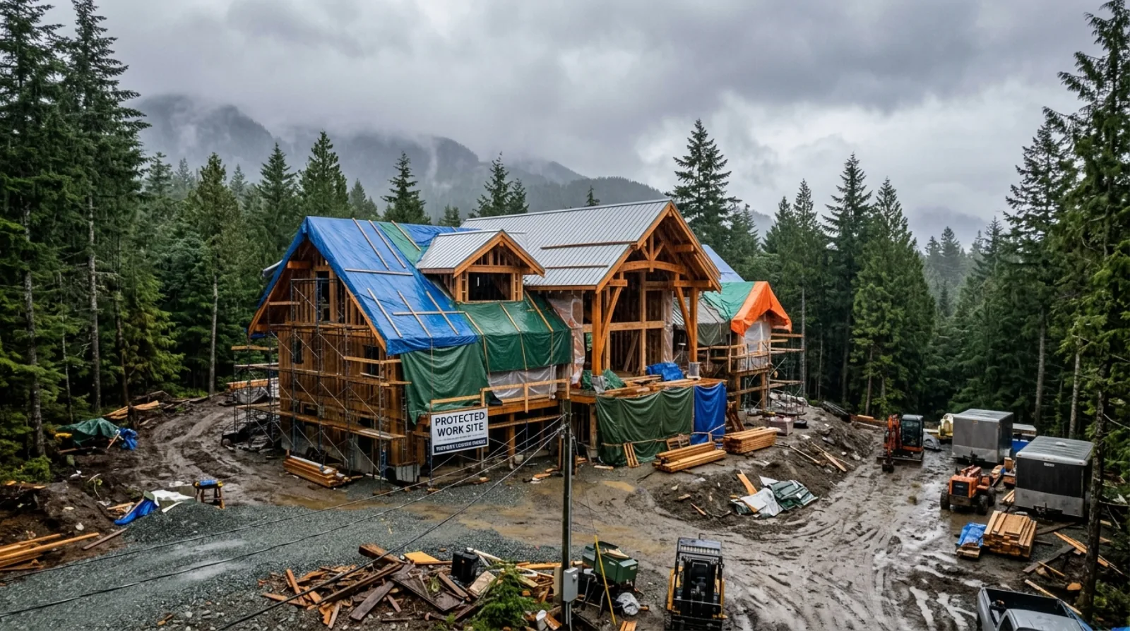 Building Through BC's Wet Season, and Why Rain Does Not Stop a Build