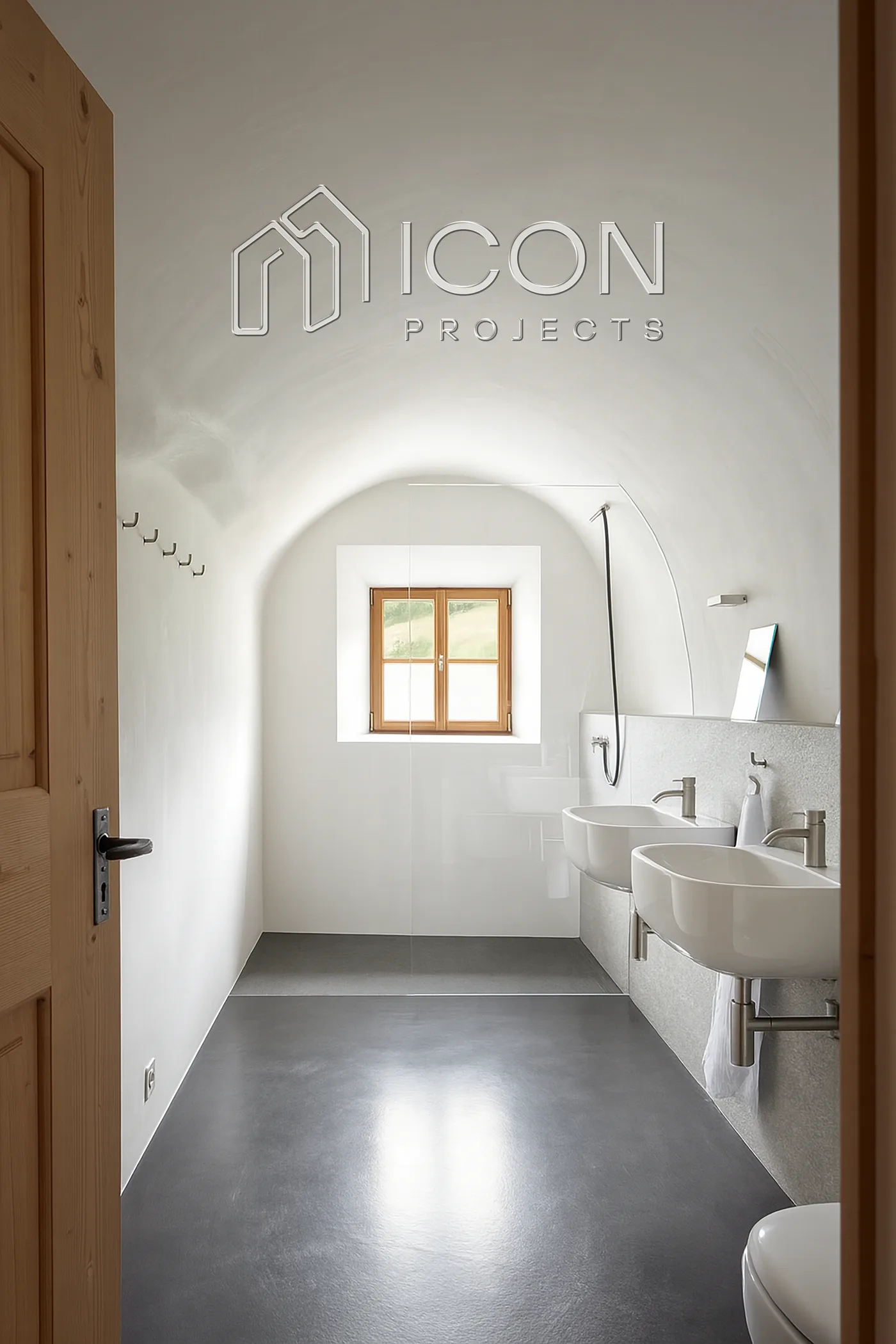 Icon Projects identity on print collateral